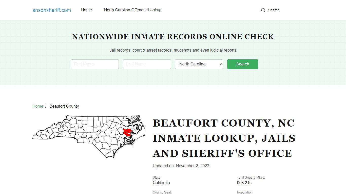 Beaufort County, NC Inmate Search, Jails, Sheriff